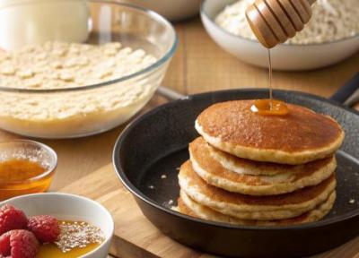 طرز تهیه پنکیک رژیمی با جو دوسر، 3 دستور ساده و فوری